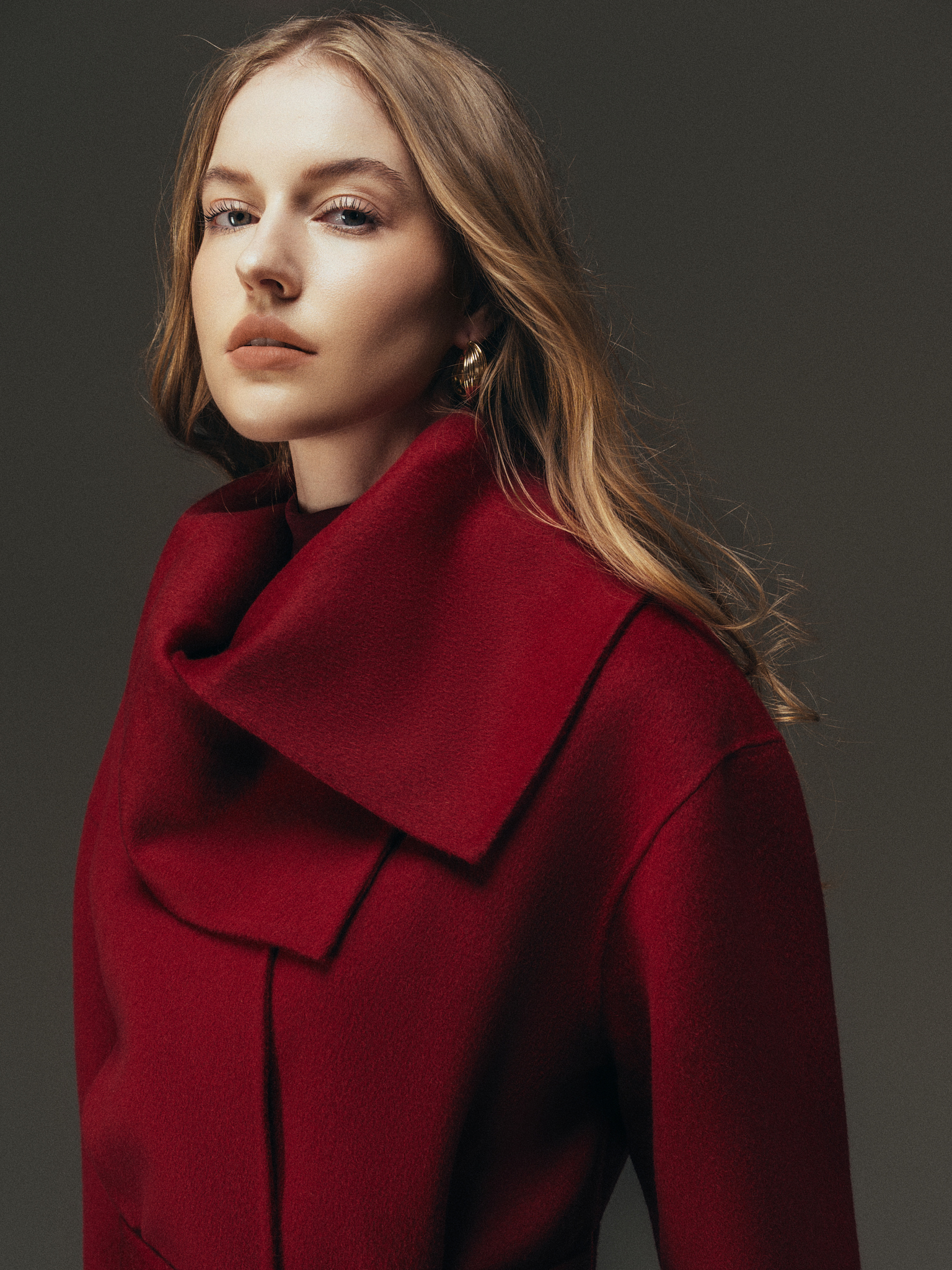 Áo dạ handmade dáng trendcoat cổ khăn